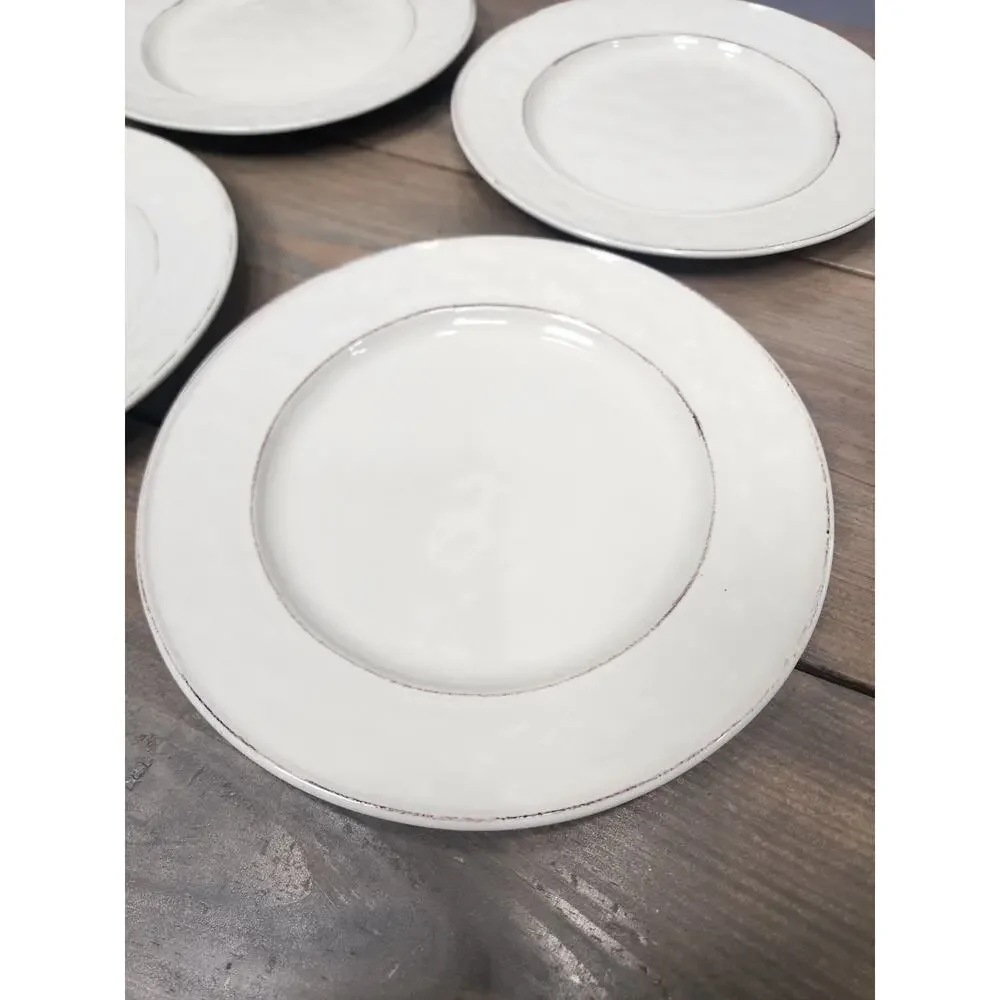 PIER 1 MARTILLO CREME 8.5 Inch Salad Plates Set of 4 Off White